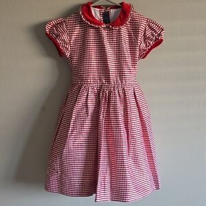 Shop Closing Oscar De La Renta Red and White Gingham Kids Dress